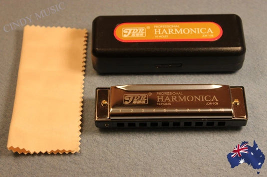 10Holes C Key Harmornica for Blues Rock Jazz Folk+Cloth+Case+Harmonica package