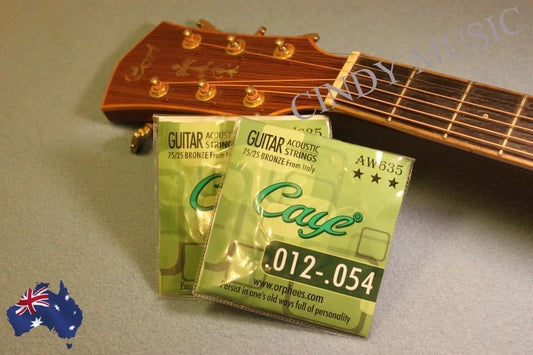 2 SET CAYE AW635 Phosphor Bronze Custom Light Acoustic Guitar Strings 12/54