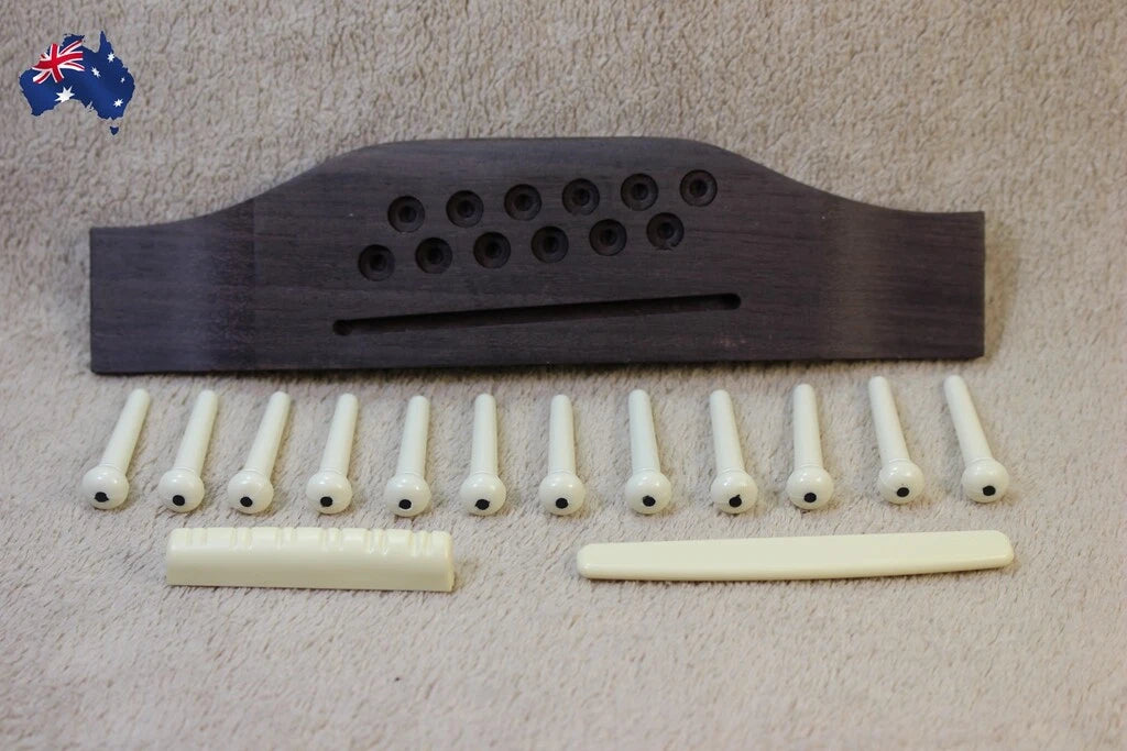 12 Strings Acoustic Guitar Wood Guitar Bridge+Bridge Saddle+Nut+Pins