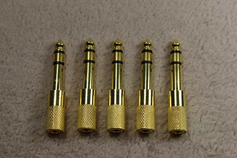 1-20 PCS PREMIUM 6.5mm Male to 3.5mm Female Aux Adapter Gold Headphone Audio AU
