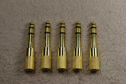 1-20 PCS PREMIUM 6.5mm Male to 3.5mm Female Aux Adapter Gold Headphone Audio AU