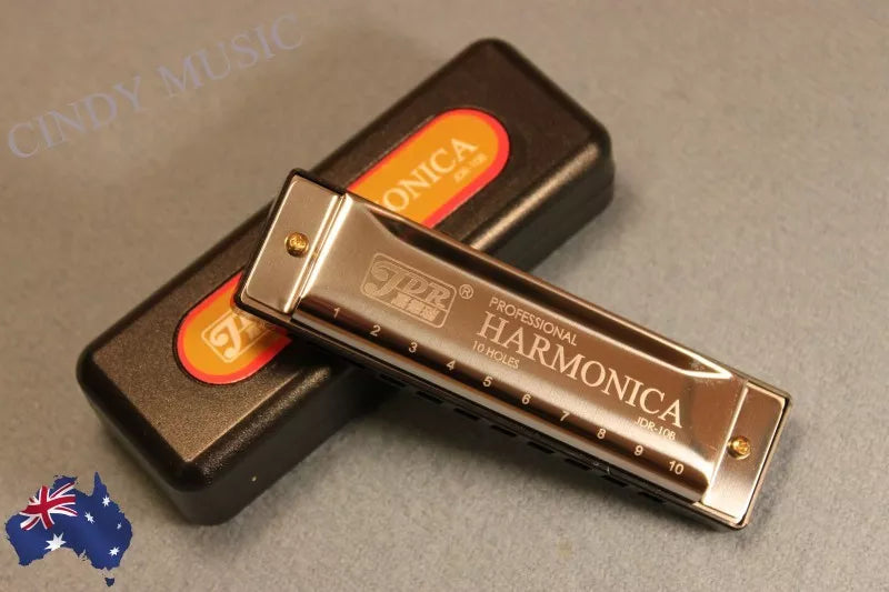 10Holes C Key Harmornica for Blues Rock Jazz Folk+Cloth+Case+Harmonica package