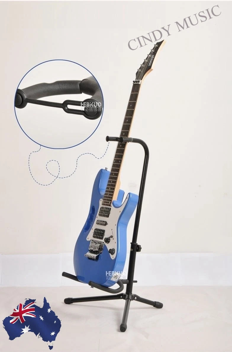Upgraded Electric Acoustic Bass Tripod Folding Guitar Stand Floor Rack GigHolder