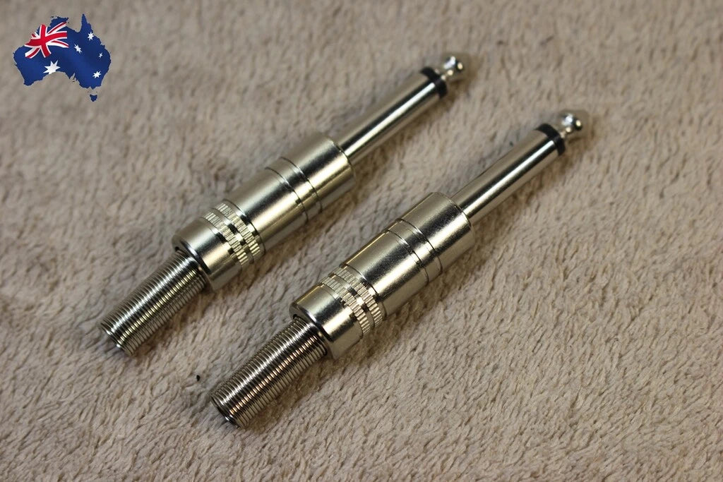 2PCS GUITAR CABLE CONNECTOR/GUITAR METAL PLUG CONNECTOR FOR "JACKS