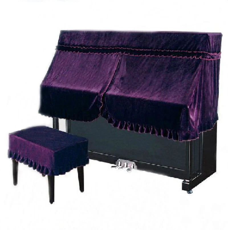 Classic Nostalgic Style Piano Cover Velvet Half-Cover Dustproof Protection