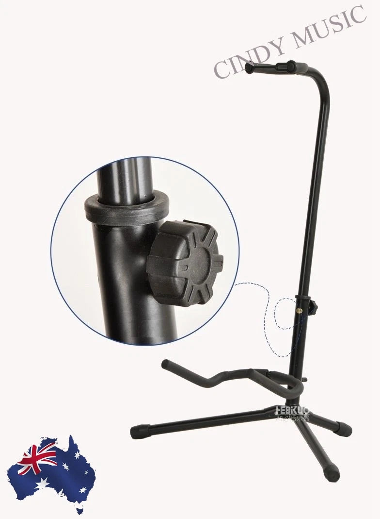 Upgraded Electric Acoustic Bass Tripod Folding Guitar Stand Floor Rack GigHolder