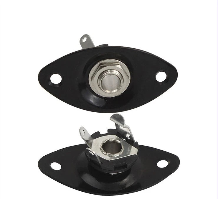 Electric Guitar Jack Output Input Socket with Oval Style Plate With Screws