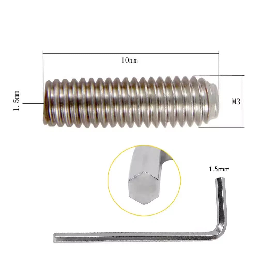 12Pcs Silver Metric M3x10mm ST/TL Steel Guitar Bridge Saddle Height Screws DIY