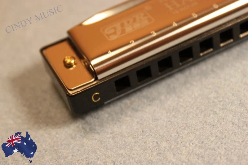 10Holes C Key Harmornica for Blues Rock Jazz Folk+Cloth+Case+Harmonica package