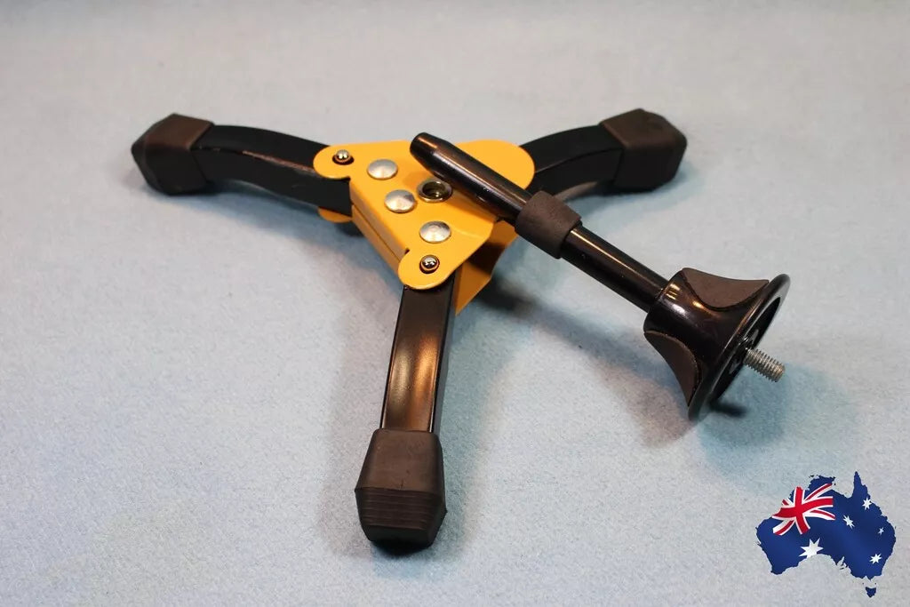 Foldable Metal Triangle Clarinet Flute Oboe Stand Yellow Base Wind Instrument AU