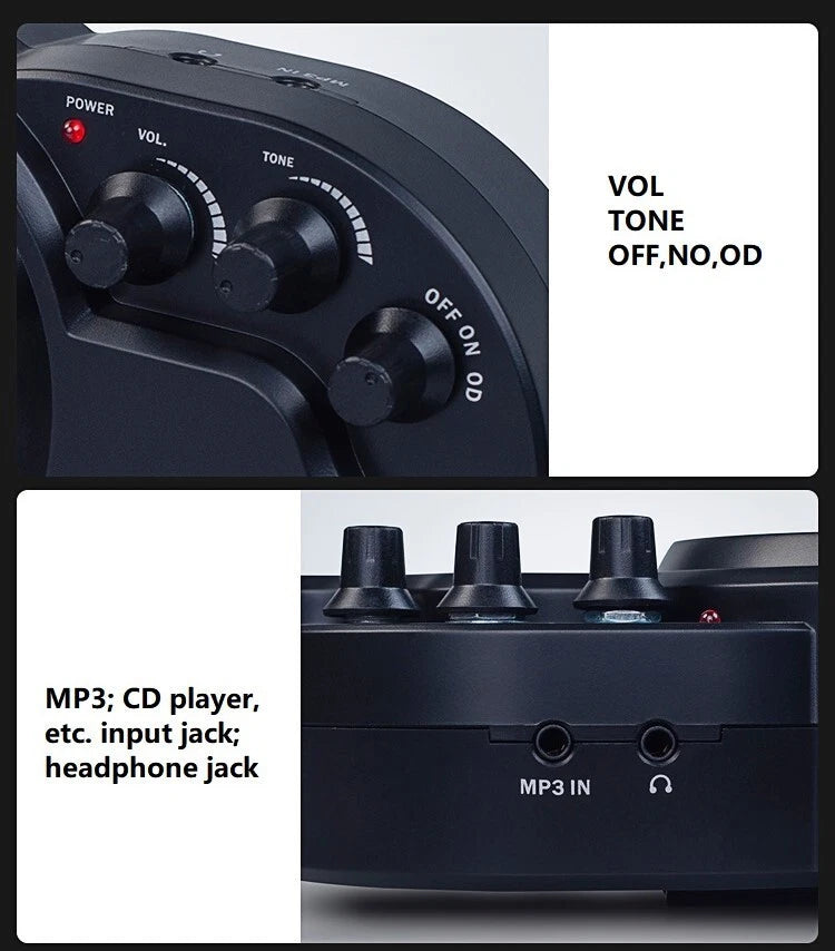 Guitar Mini Amplifier Headphone Clean Distortion with Earphone 3.5mm Interface