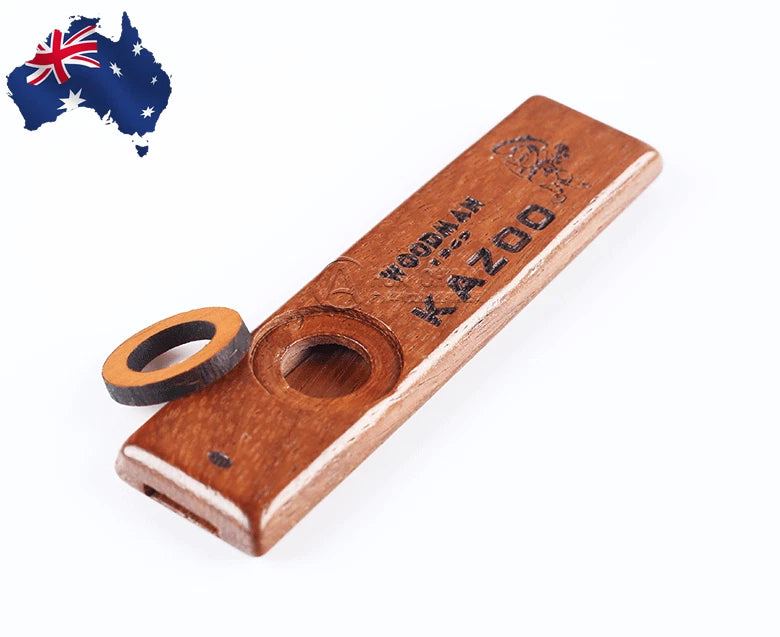 Wood Kazoo Instrument Ukulele Guitar Partner Wood Harmonica Playing Kid Gift NEW