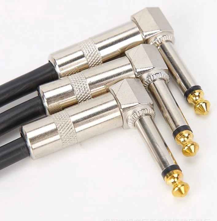 6.35mm Guitar Effects Pedal Patch Jumper Cables Double Elbow Audio Cables15/30cm