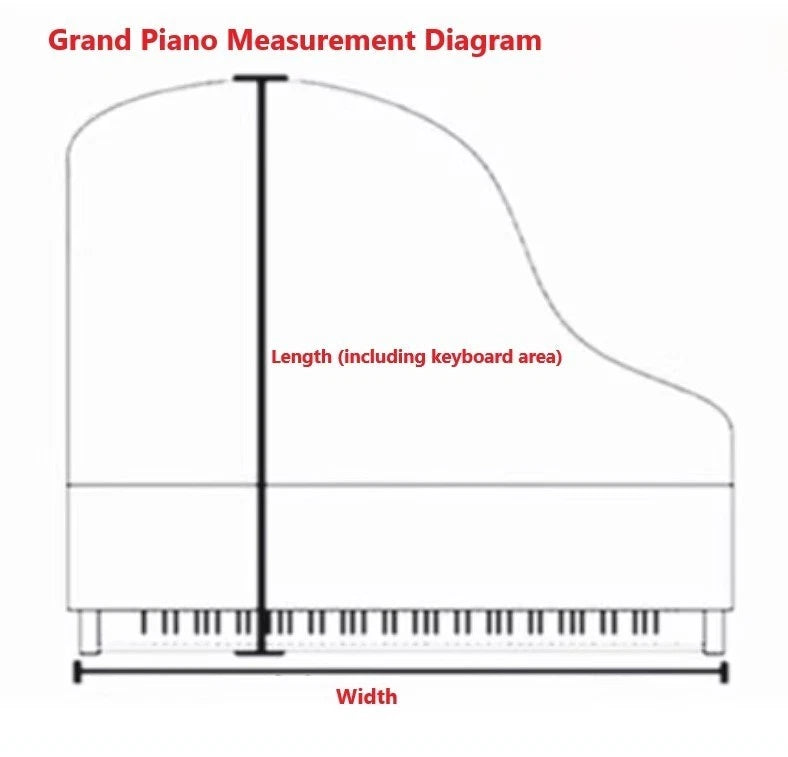 Thicken Velvet Grand Piano Cover Pleuche Bordered Dust Full Protective Cover AU