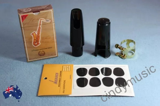 Alto Saxophone Mouthpiece Set Mouthpiece/Cap/Metal Ligature/10xReeds/8xpads AU