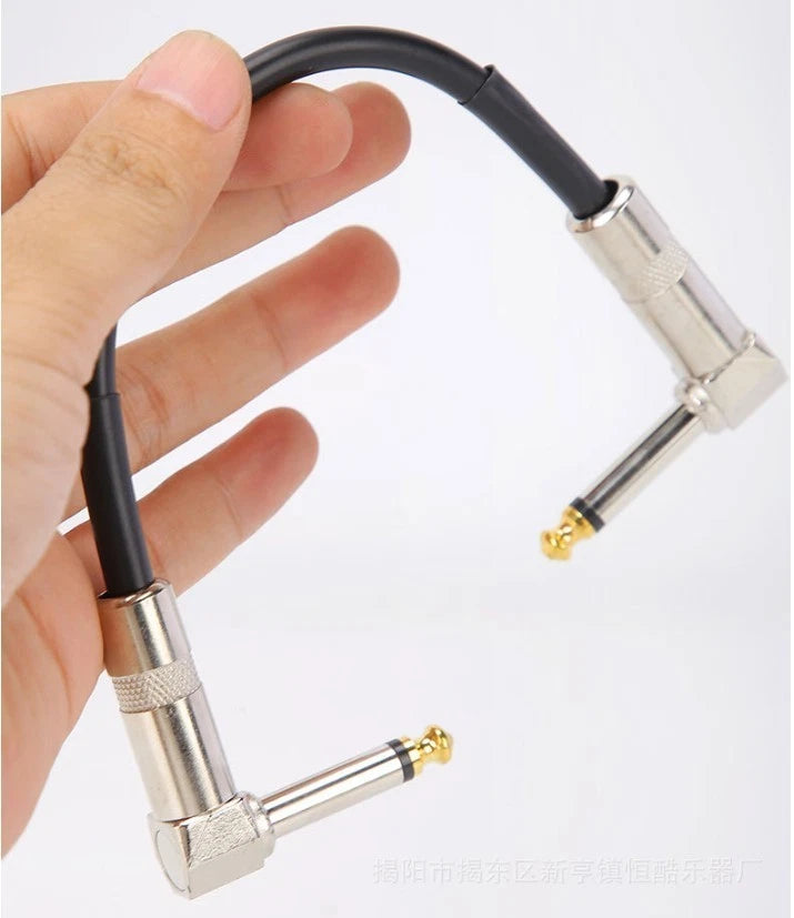 6.35mm Guitar Effects Pedal Patch Jumper Cables Double Elbow Audio Cables15/30cm