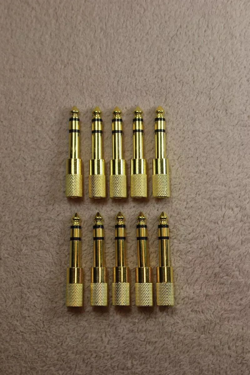1-20 PCS PREMIUM 6.5mm Male to 3.5mm Female Aux Adapter Gold Headphone Audio AU
