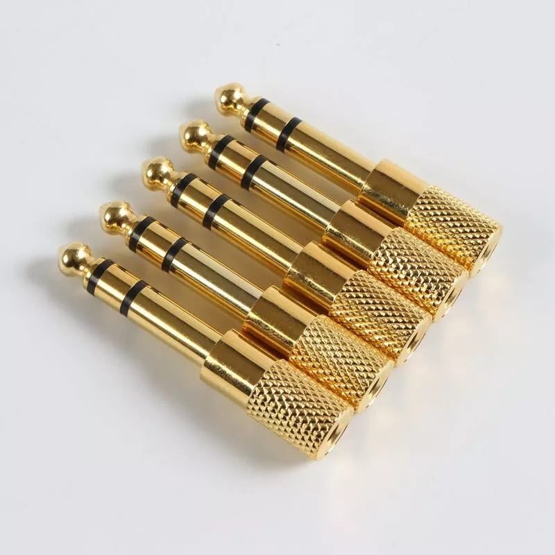 1-20 PCS PREMIUM 6.5mm Male to 3.5mm Female Aux Adapter Gold Headphone Audio AU