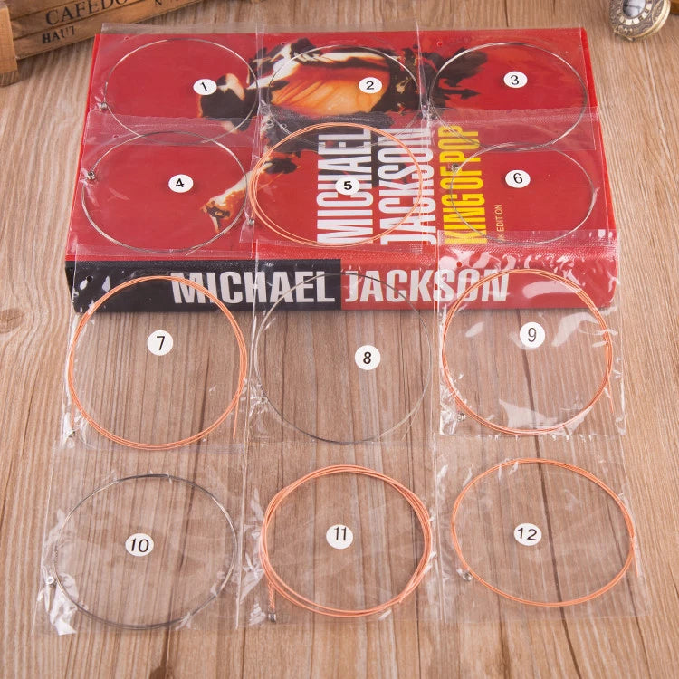 12-Pack Bronze Acoustic Guitar Strings Set Clear Dynamic Sound Copper Alloy