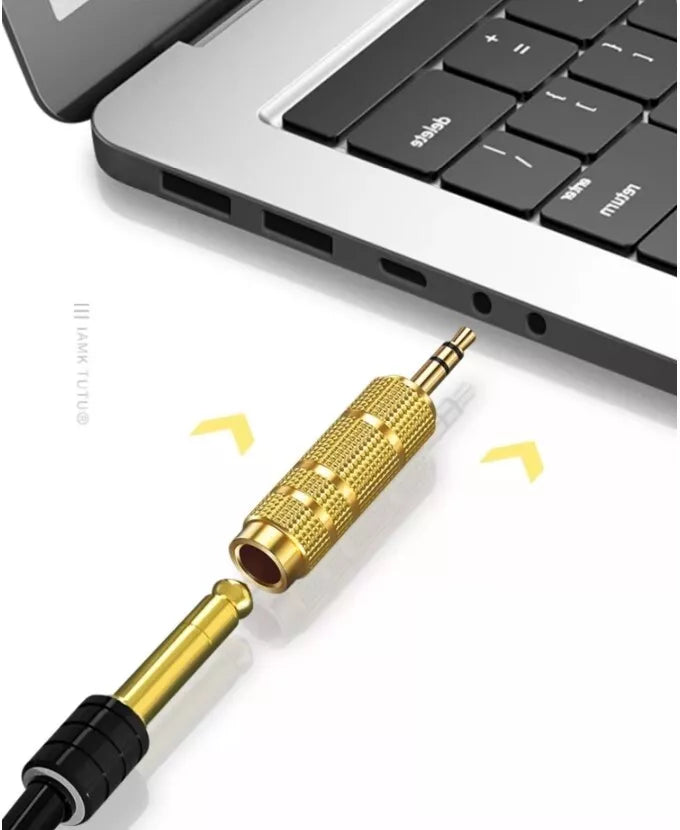 1-20 PCS PREMIUM 3.5mm Male to 6.5mm Female Aux Adapter Gold Headphone Audio AU