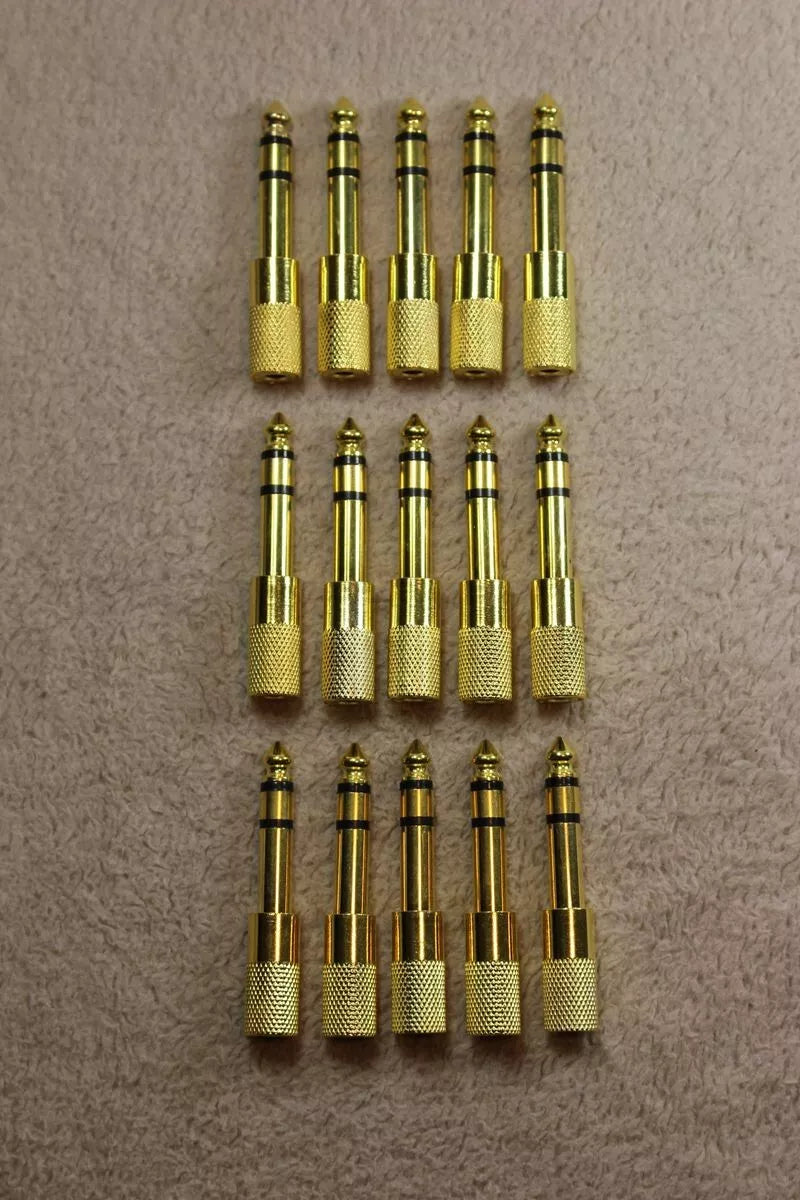 1-20 PCS PREMIUM 6.5mm Male to 3.5mm Female Aux Adapter Gold Headphone Audio AU