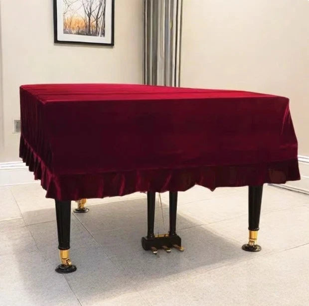 Thicken Velvet Grand Piano Cover Pleuche Bordered Dust Full Protective Cover AU