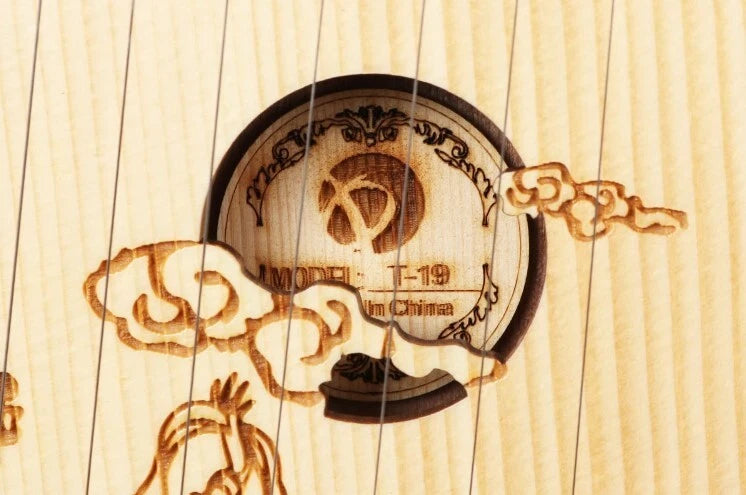 Lyre Harp Solid Mahogany 19 Metal Strings Moon shape Bags and accessories
