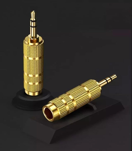 1-20 PCS PREMIUM 3.5mm Male to 6.5mm Female Aux Adapter Gold Headphone Audio AU