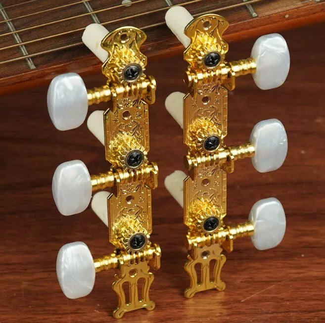 2 CLASSICAL GUITAR NYLON STRING MACHINE HEAD3+3TUNERS Keys Pegs String Tuners Gold AU