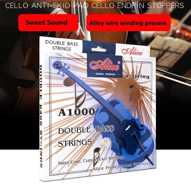 Alice Double Bass String set4/4 3/4 1/2 1/4 Universal Alloy wire winding process