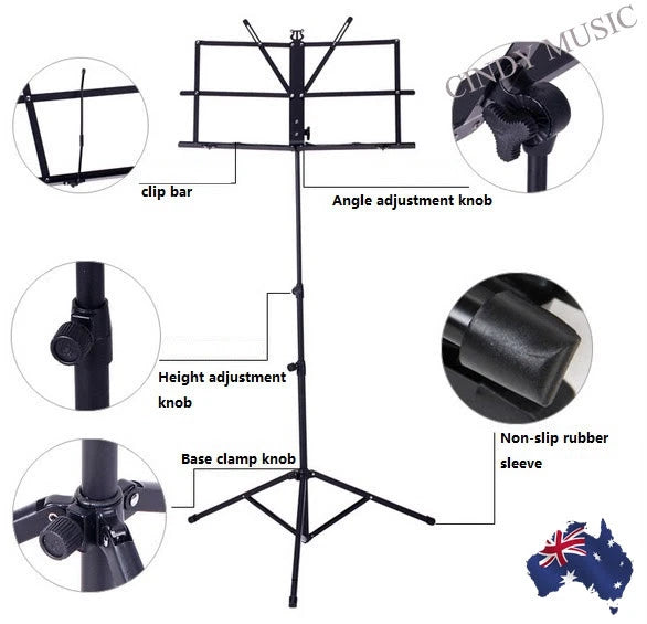 2PCS Guitar Stand + 1PCS Music Sheet Stand