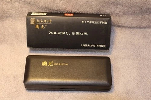 24-Hole Double-Sided Tremolo Harmonica Dual Key C/G Blues Classical Instrument